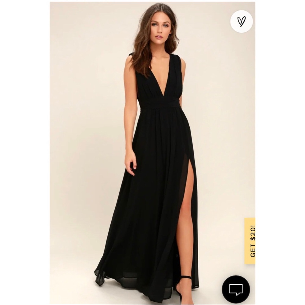 Heavenly hues black maxi dress lulus size small